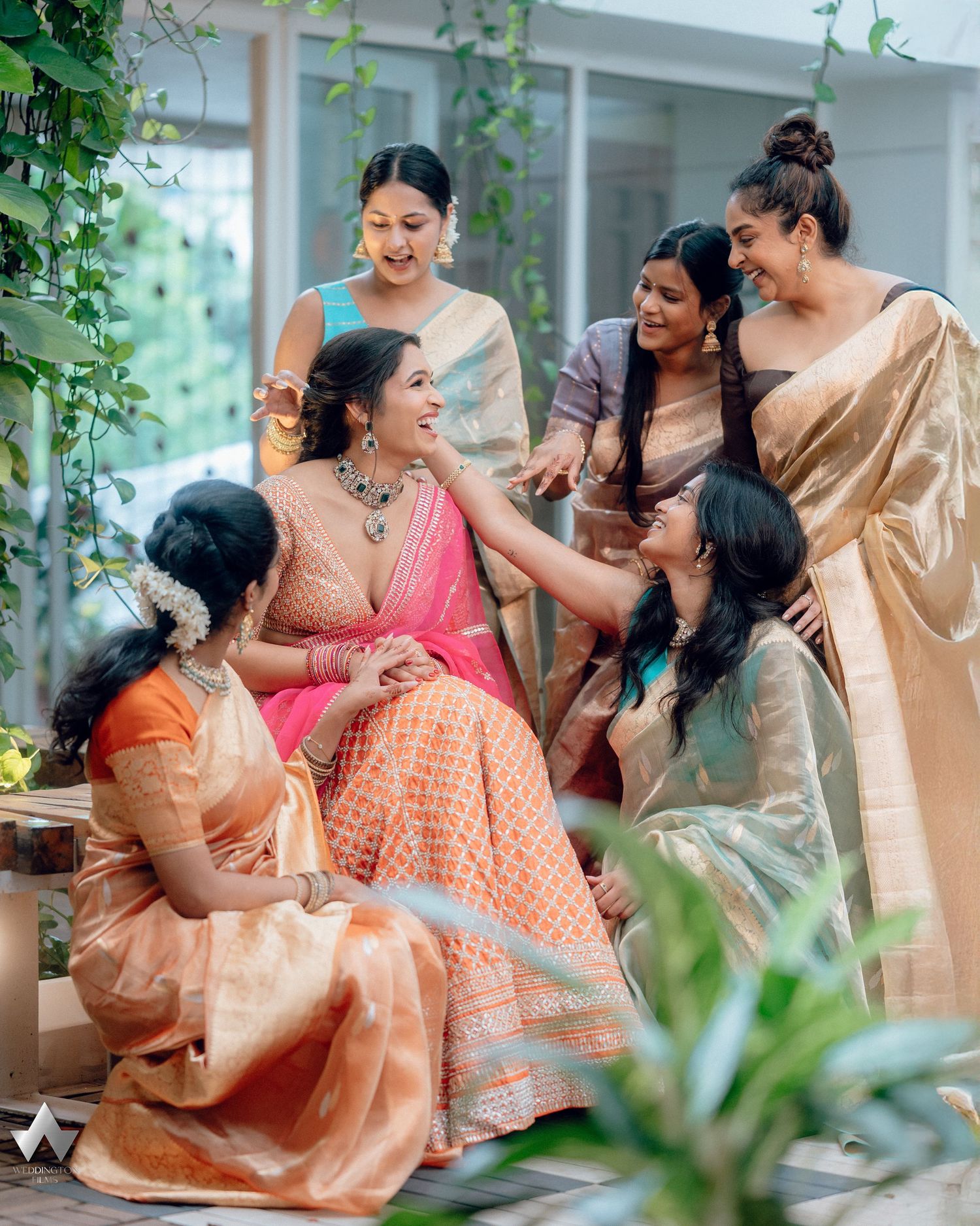 TELUGU BRIDE WITH BRIDES MAIDS (PELLIKUTHURU DAY)