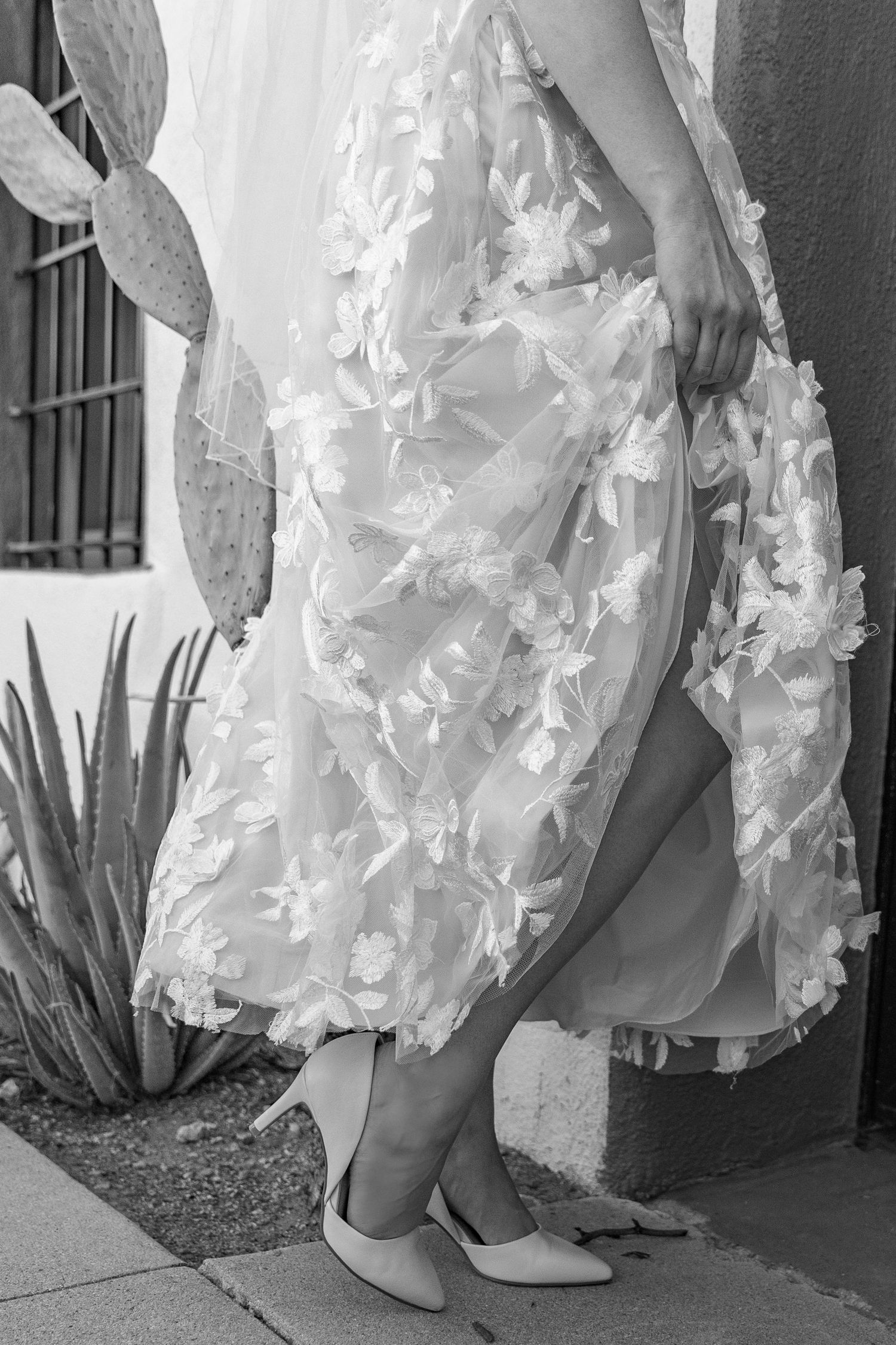 Elegant bridal portrait in downtown Tucson Arizona
