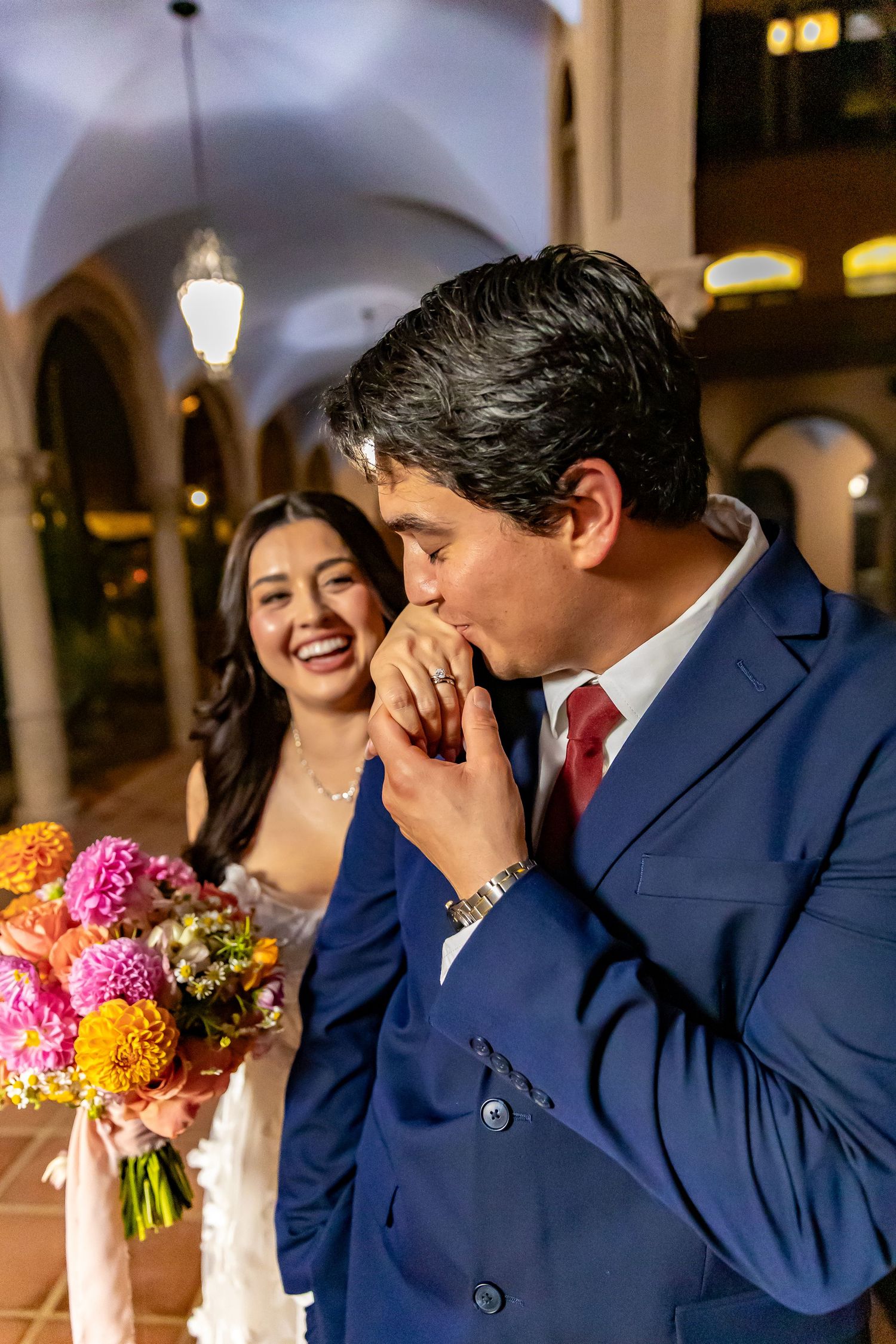 Tucson wedding photographer capturing bride and groom after their ceremony