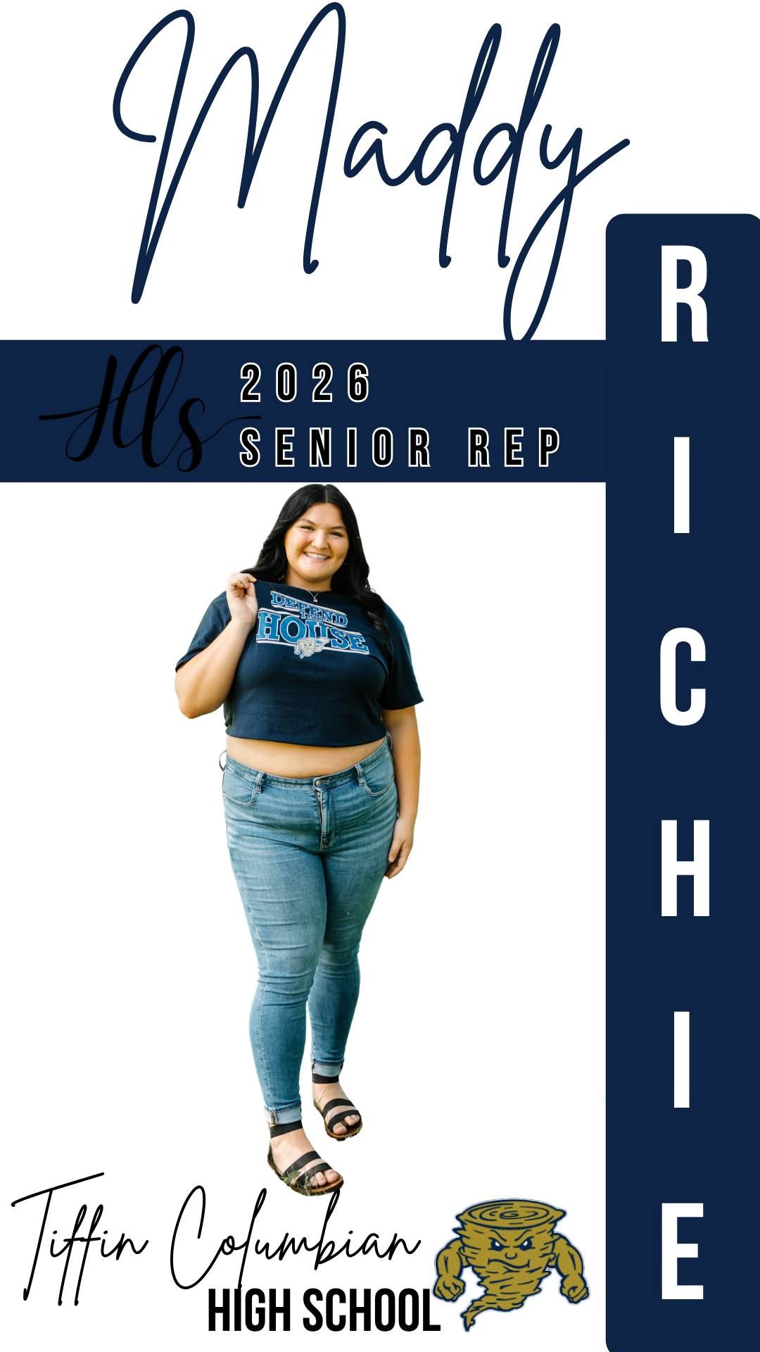 Dark blue promotional banner featuring casual style photos and senior representative text.