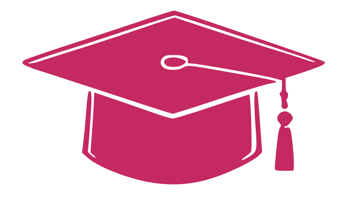 Simple illustration of a red graduation cap with tassel in flat design style.