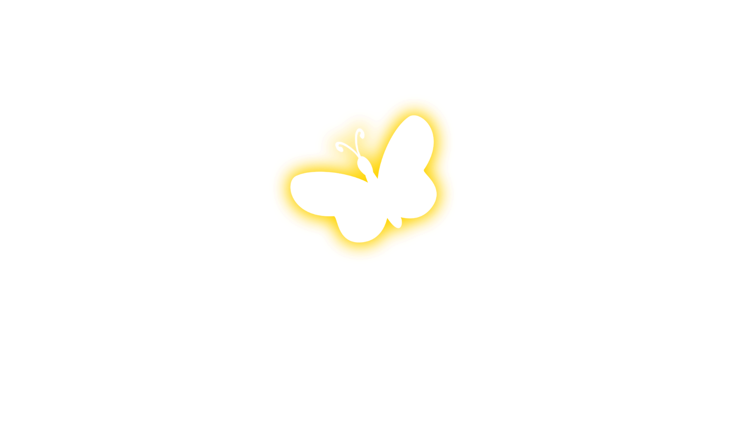 Yellow butterfly decorative elements on white background.