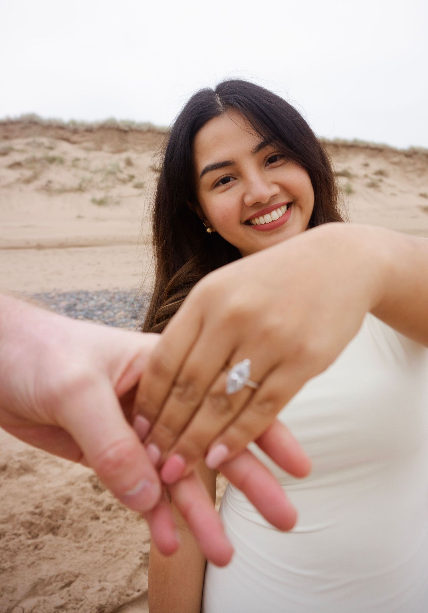 fiance showing her ring