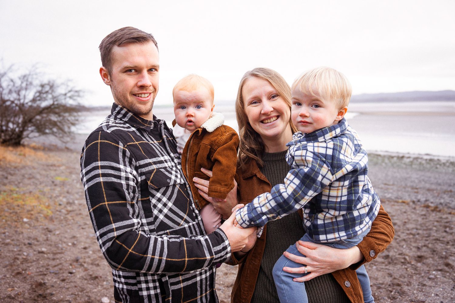 happy family during their woodland photo session