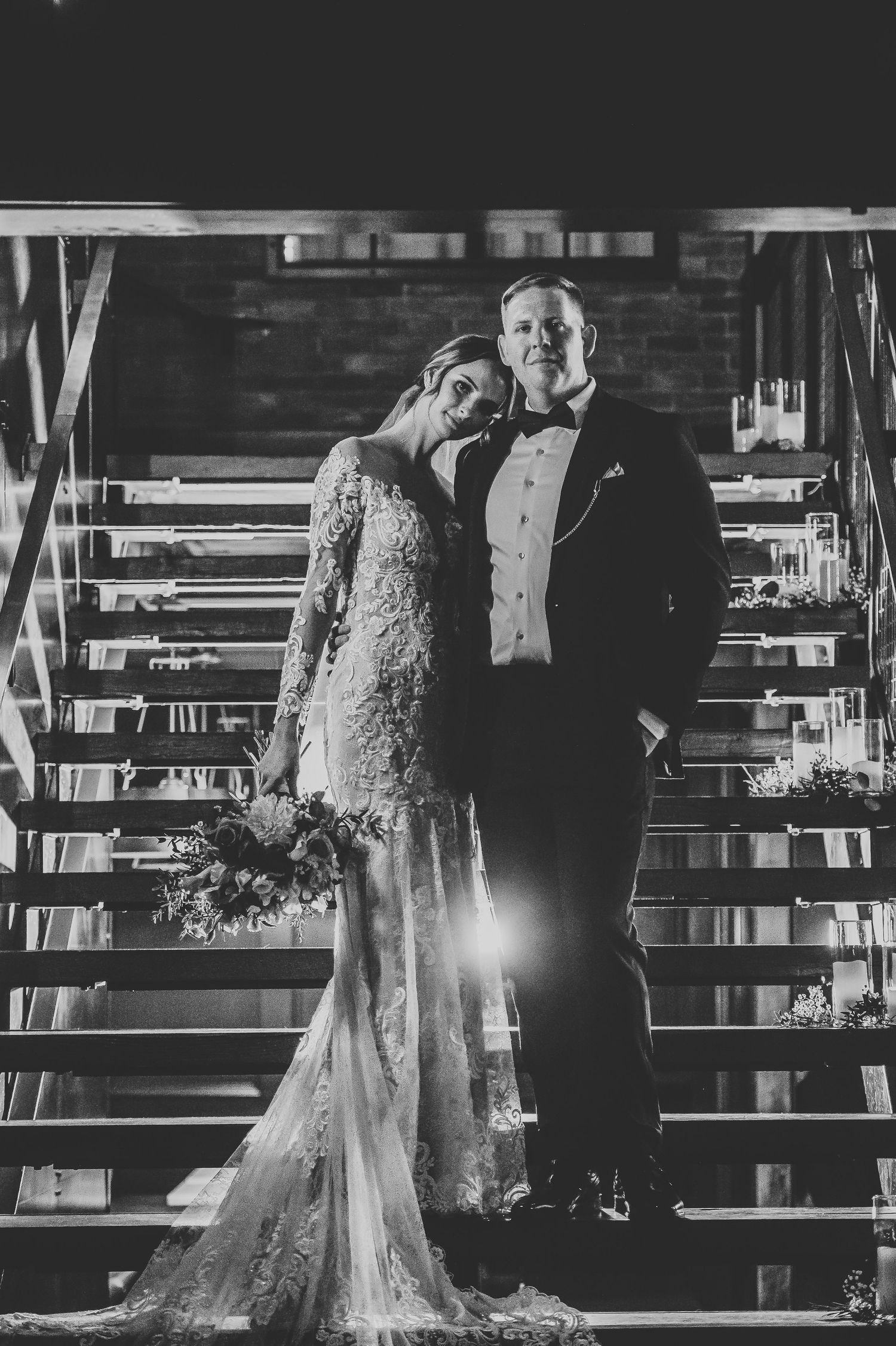 Bride and groom portraits at Urban Stillhouse wedding venue in St Petersburg