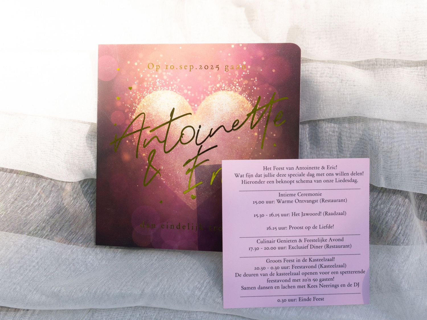 Multiple wedding invitation cards with burgundy and rose gold design elements shown in various angles and layouts.