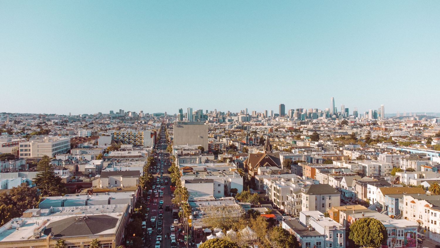 Selena Tribute (Low Rider Meet Up) at the Mission in San Francisco - Drone View