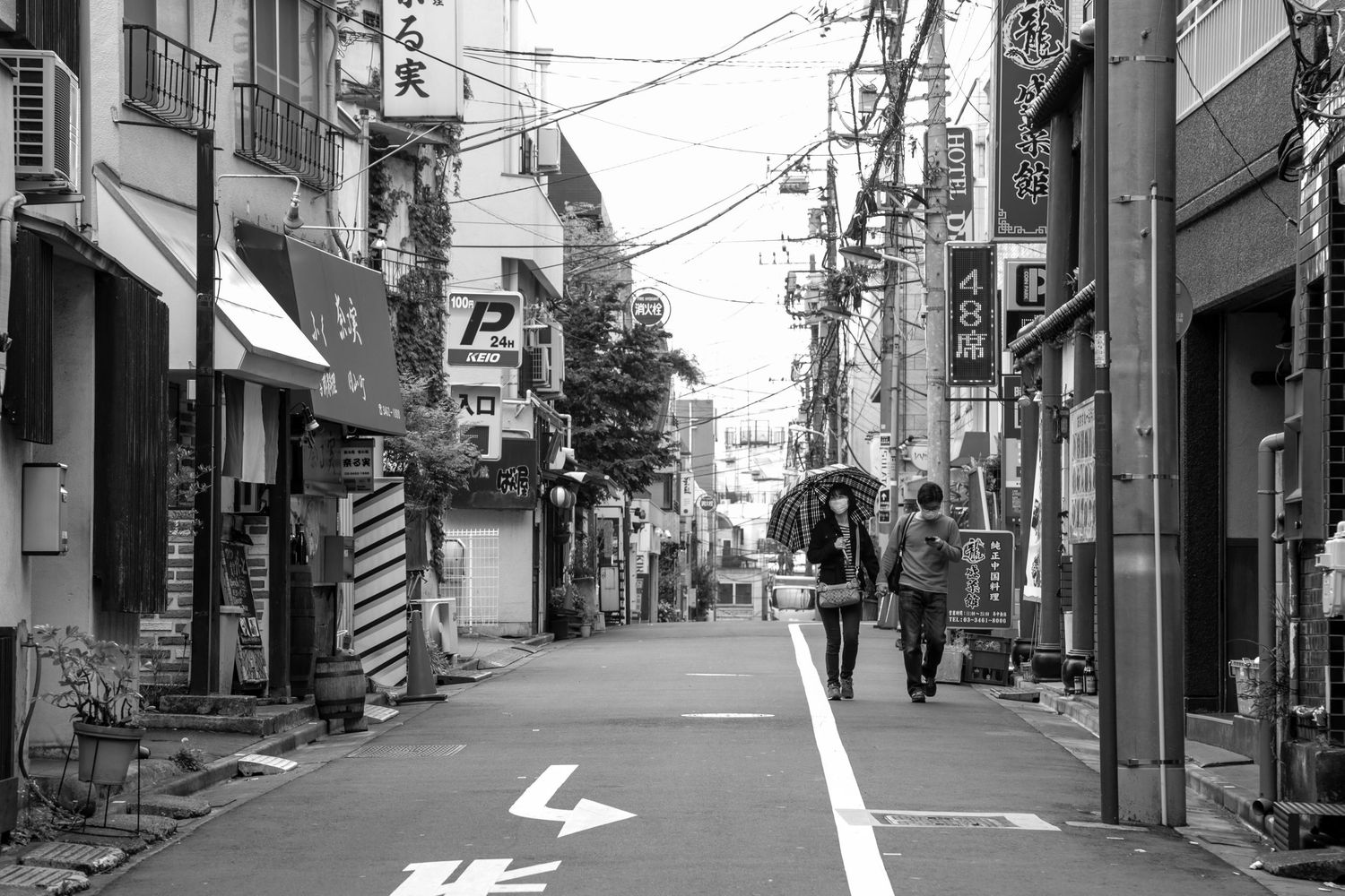 Black and White Photograph of Tokyo, Japan by Kayla de Guzman