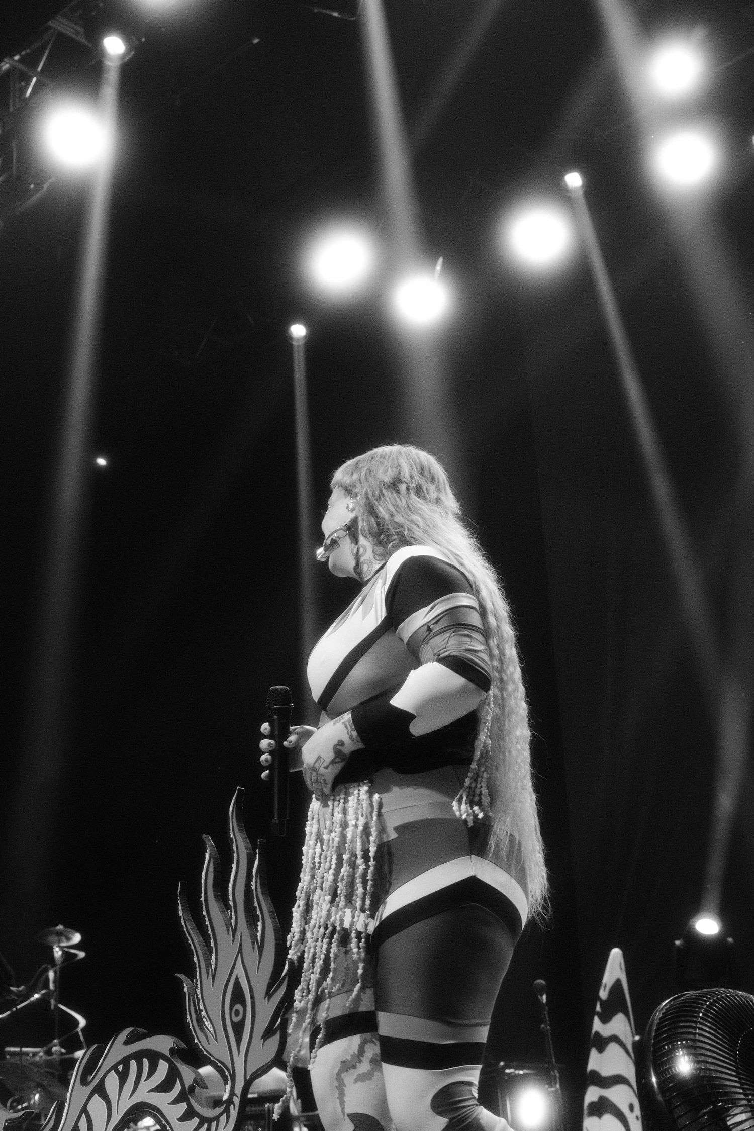 Hiatus Kaiyote photographed at the Fox Theater in Oakland, CA by Kayla de Guzman / Black and white edit