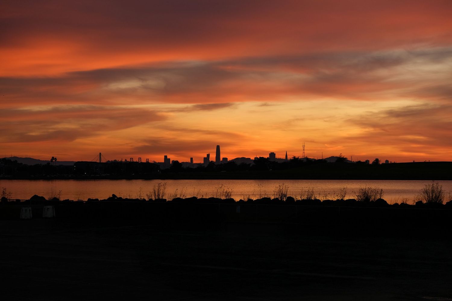 Vibrant sunset photo taken in Berkeley California