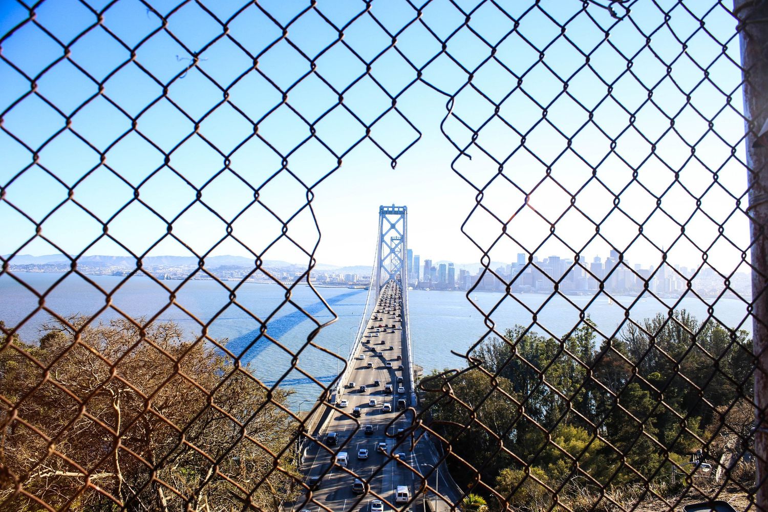 Photo of the Bay Bridge, photo taken from Treasure Island, CA