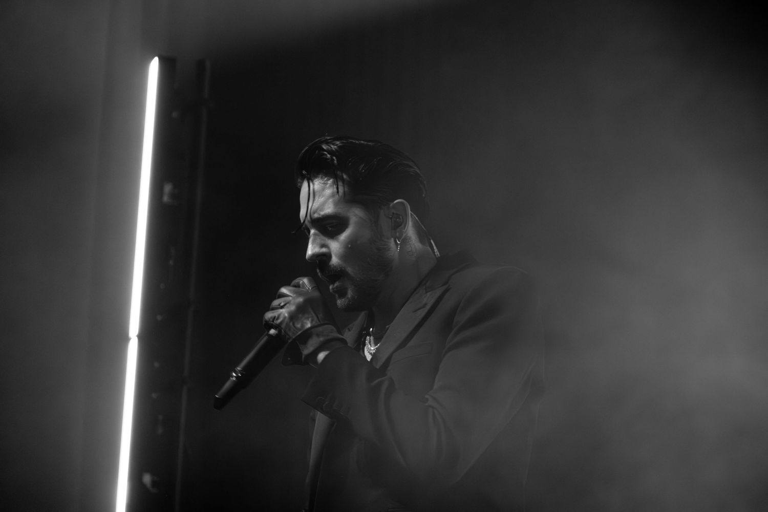G-Eazy photographed at the Fox Theater in Oakland, CA by Kayla de Guzman / Black and white edit