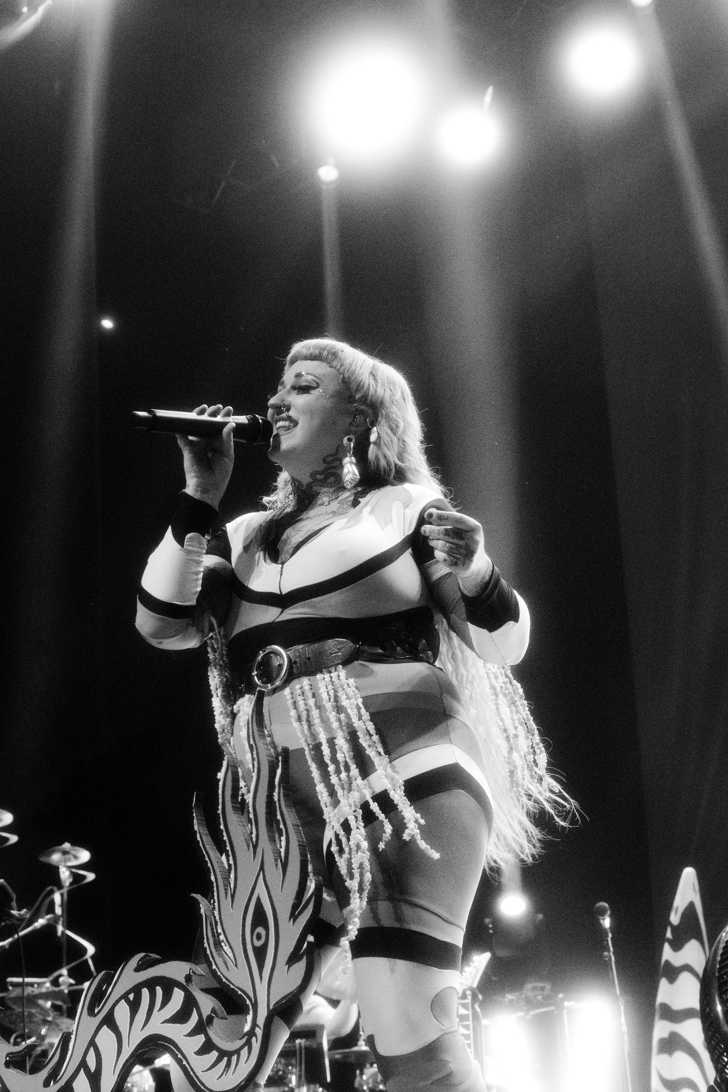 Hiatus Kaiyote photographed at the Fox Theater in Oakland, CA by Kayla de Guzman / Black and white edit