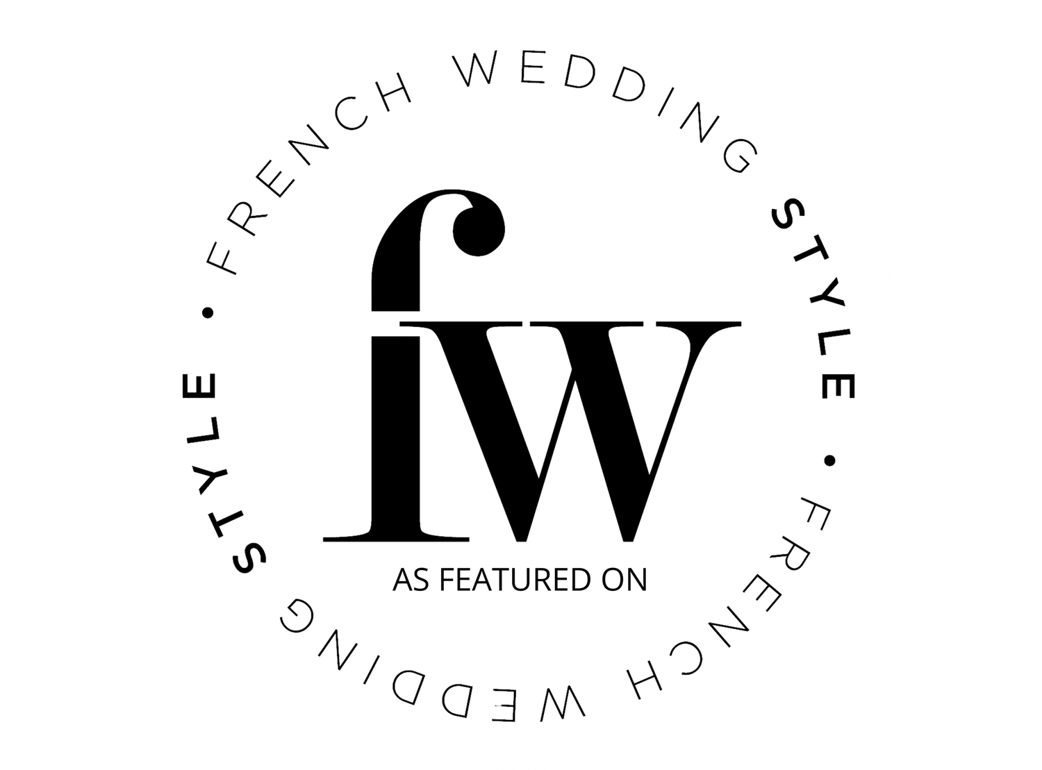 French Wedding Style blog circular logo design in black and white.
