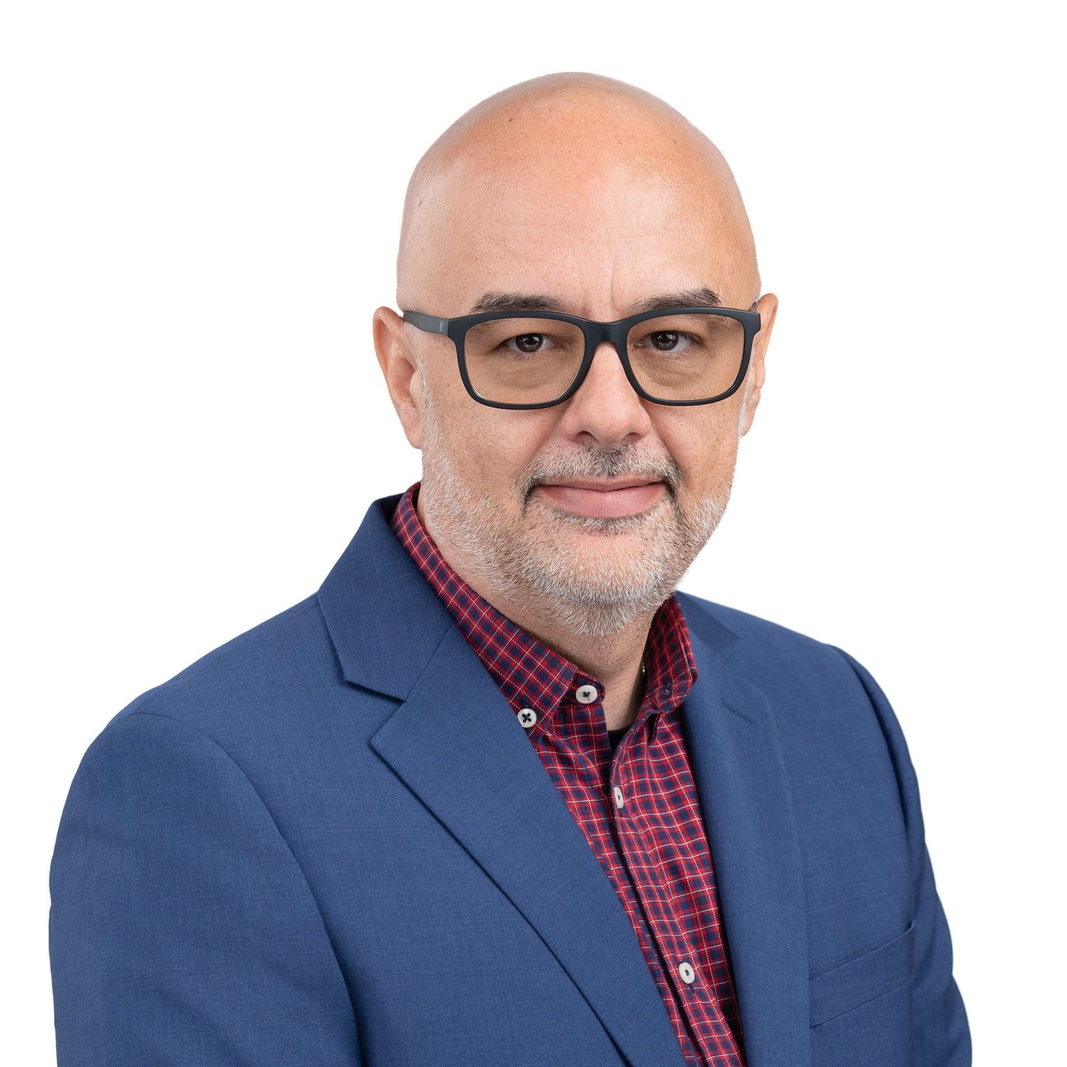 Professional business headshot of a man in a dark suit and blue tie, suitable for LinkedIn or corporate profiles.