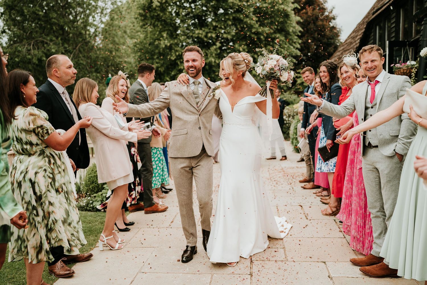 Documentary confetti shot at Clock Barn in Hampshire.