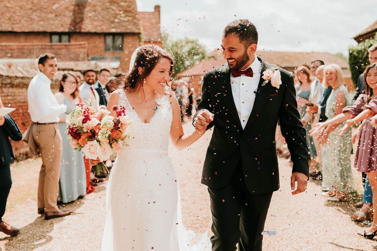 Documentary confetti shot at Lillibrooke Manor in Maidenhead.