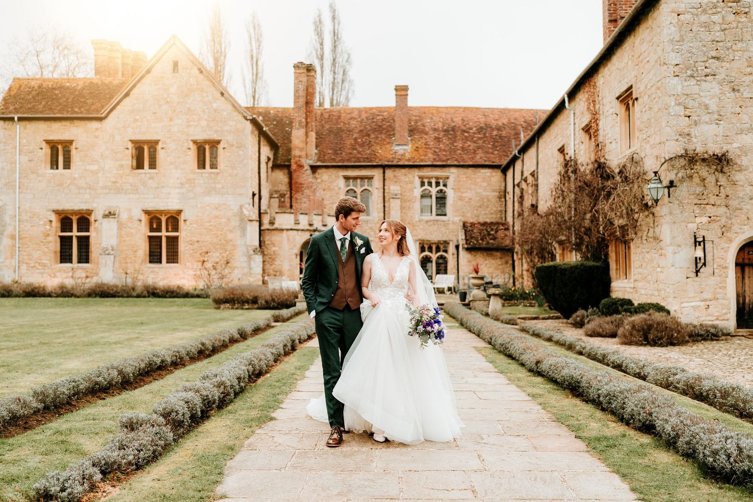 Beautiful couple portrait at Notleys Abbey by a recommended Wedding Photogrpaher.