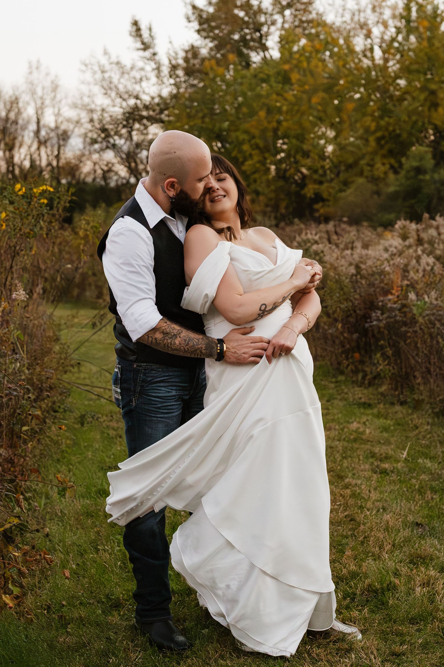 Couple celebrating their wedding day in Rochester MN