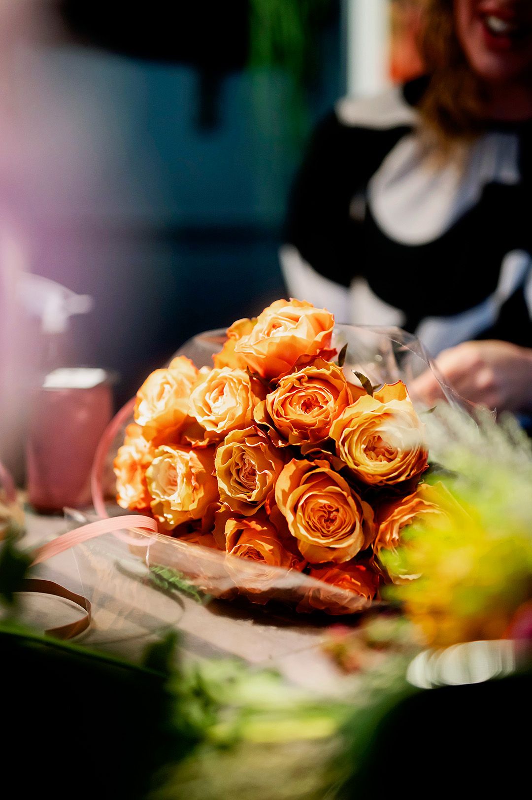 15 rosor Min lilla blomsteratelje
