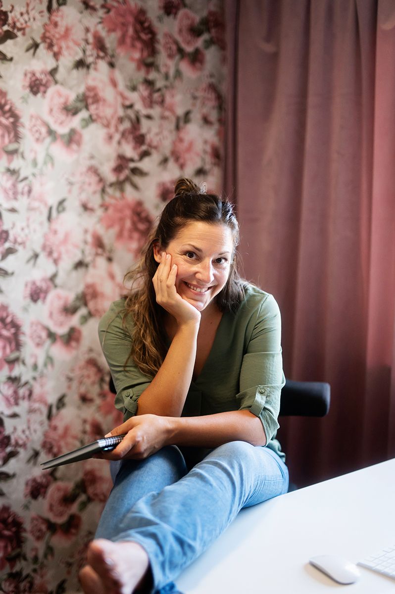 Veronica, coach på sitt kontor