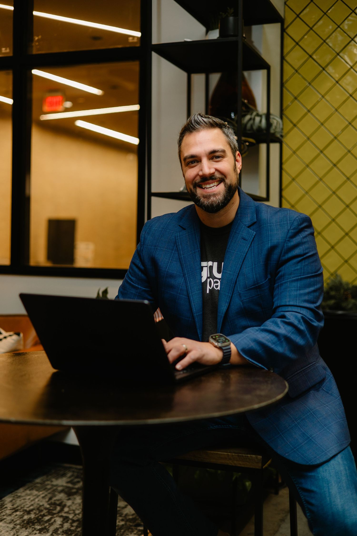 Lehigh Valley Pennsylvania business lifestyle branding shoot at Venture X Bethlehem Pa, relaxed candid business photos, about me photos