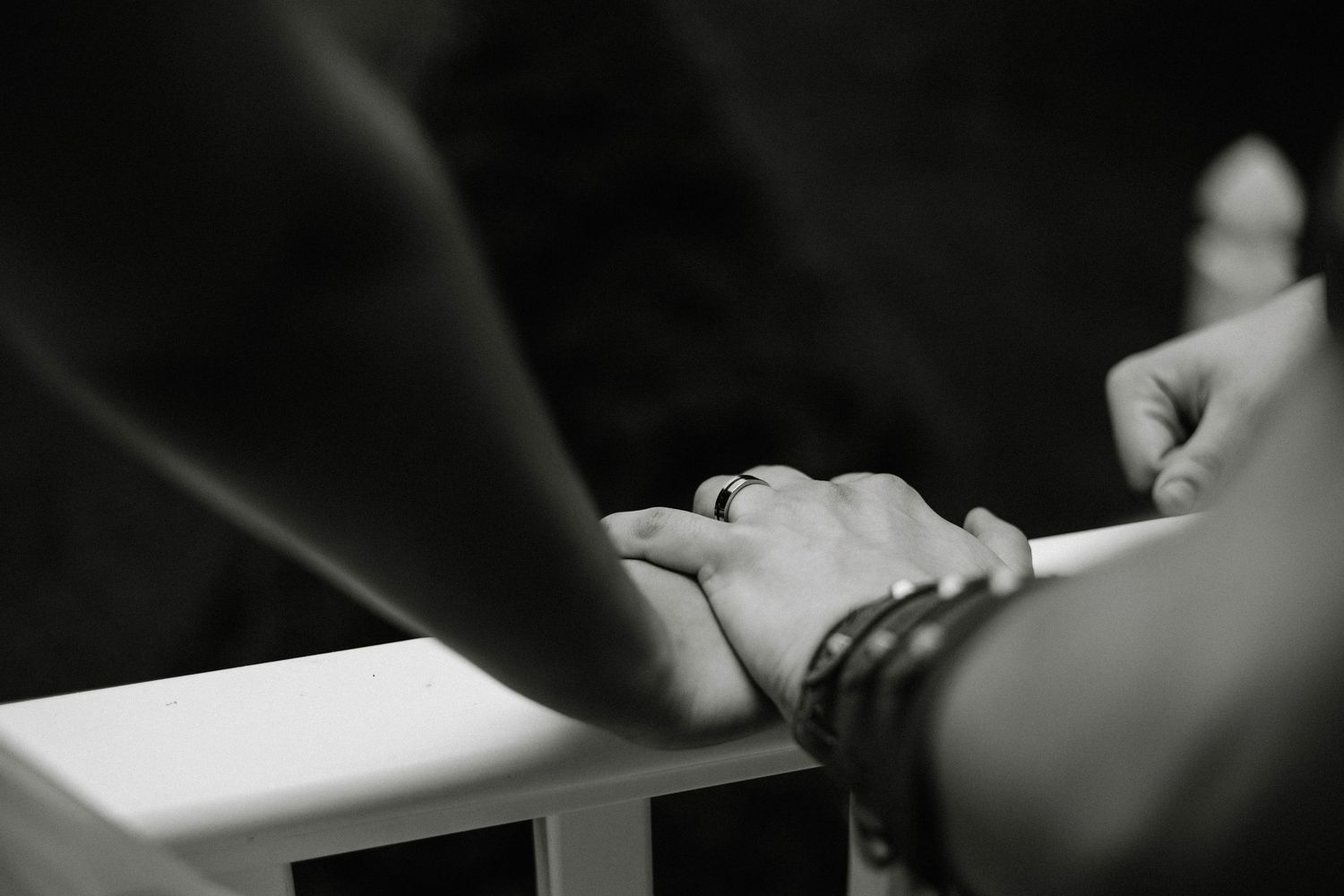 Bride and groom holding hands detail wedding photos black and white in Lehighton Pennsylvania Lehigh valley photographer stunning detail pic