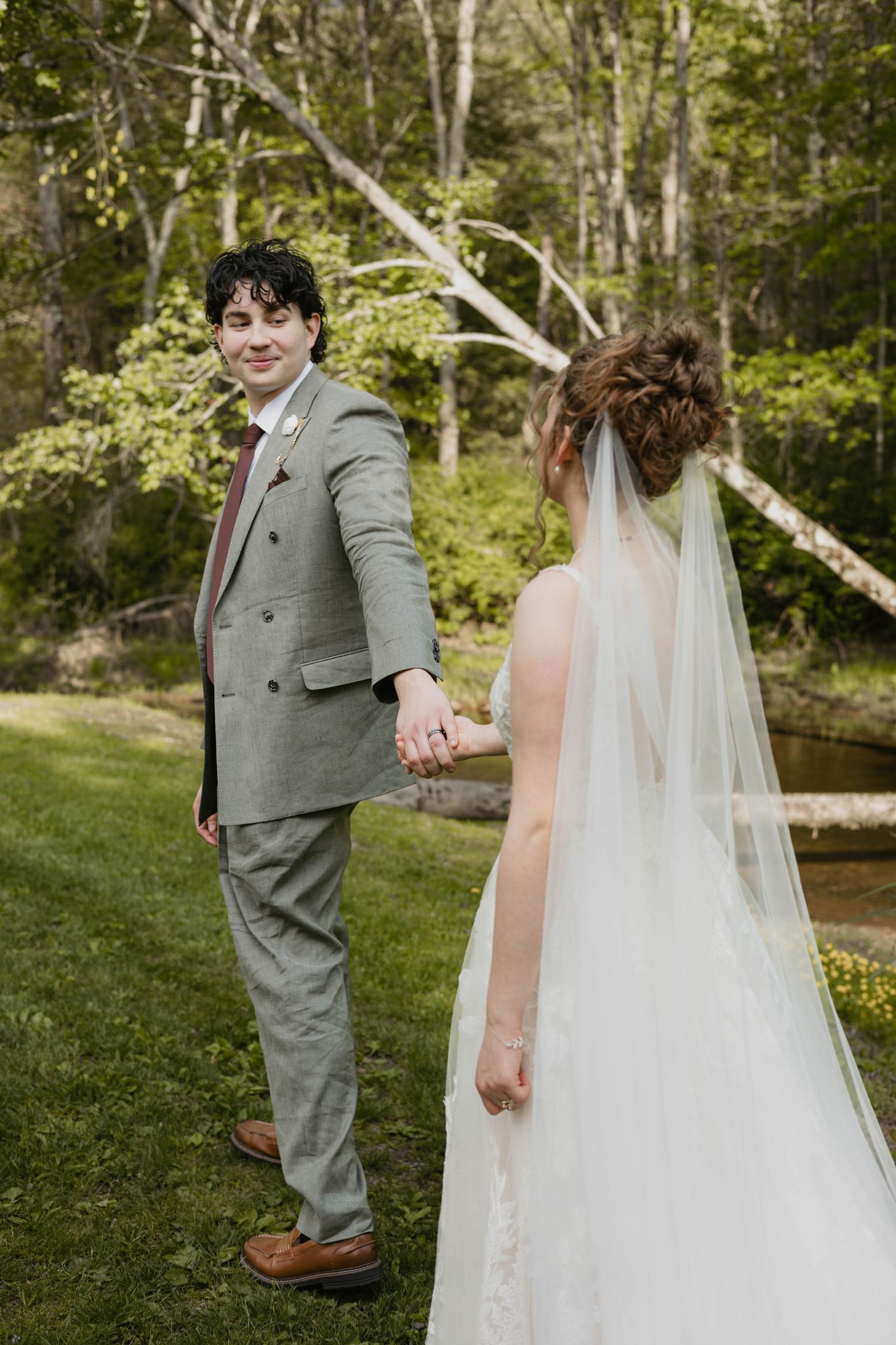 Romantic and sweet wedding photography, bride and groom wedding photography, groom admiring bride, candid photography, Lehigh Valley PA