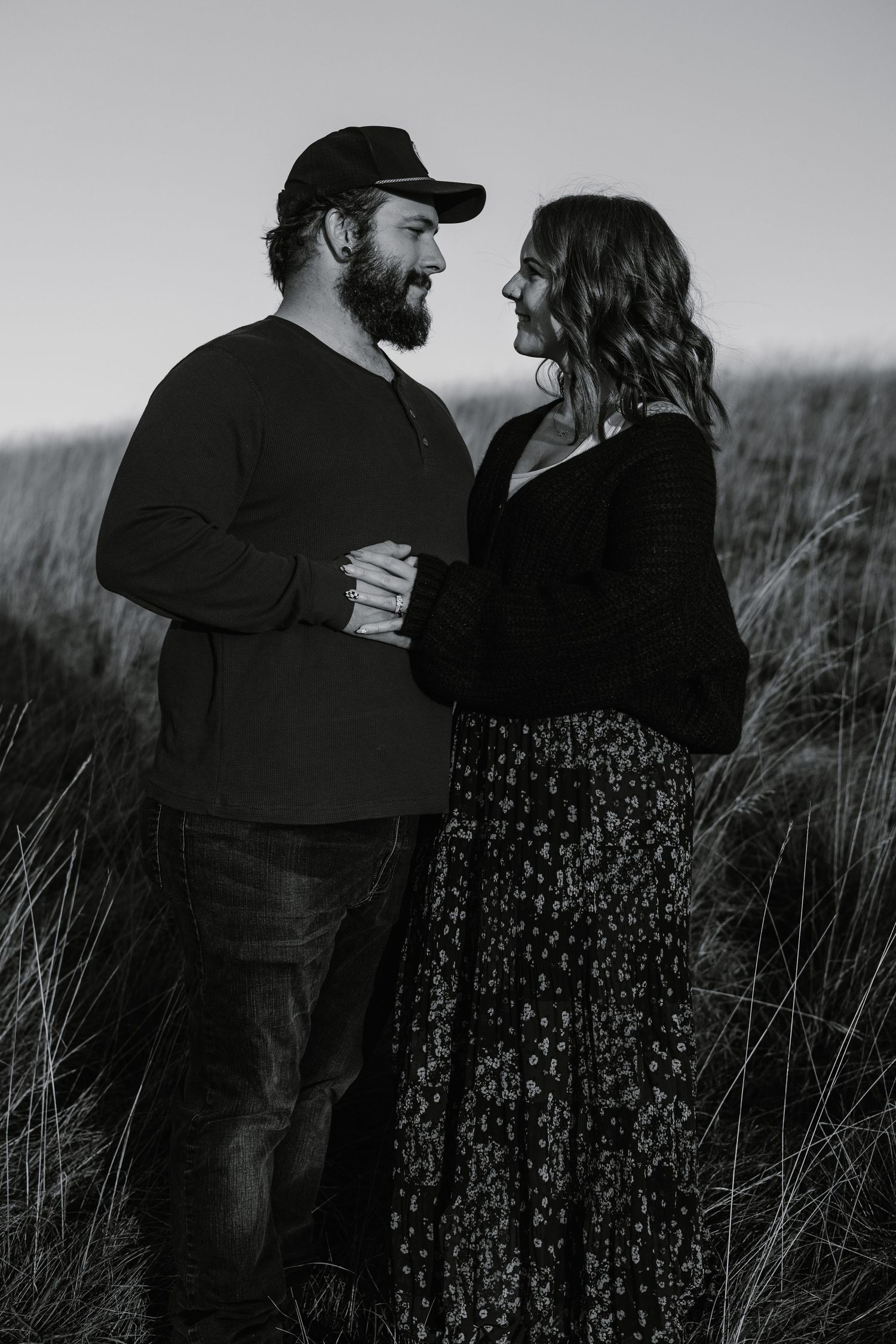 Lehigh Valley Pennsylvania couples photos at Trexler Park PA, sweet fall photos, golden hour couples photography, black and white, yearning