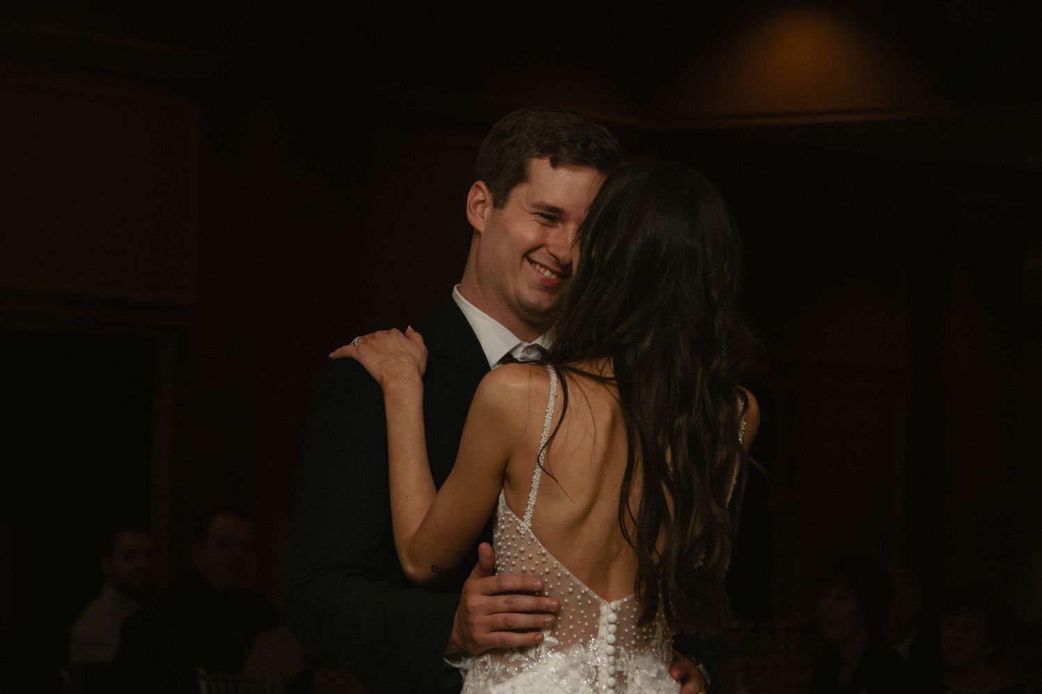 Candid in the moment adorable joyous wedding reception photos bride and groom first dance lehigh valley pennsylvania