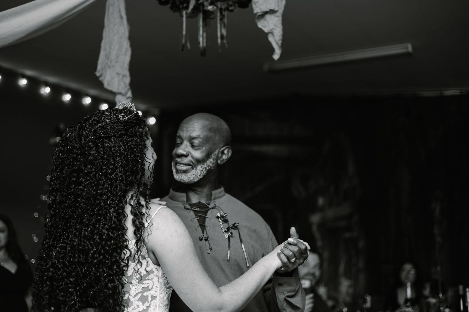 Lehigh Valley Pennsylvania wedding, father daughter dance, black and white photo, gorgeous and creamy skin tones, emotion of father-daughter