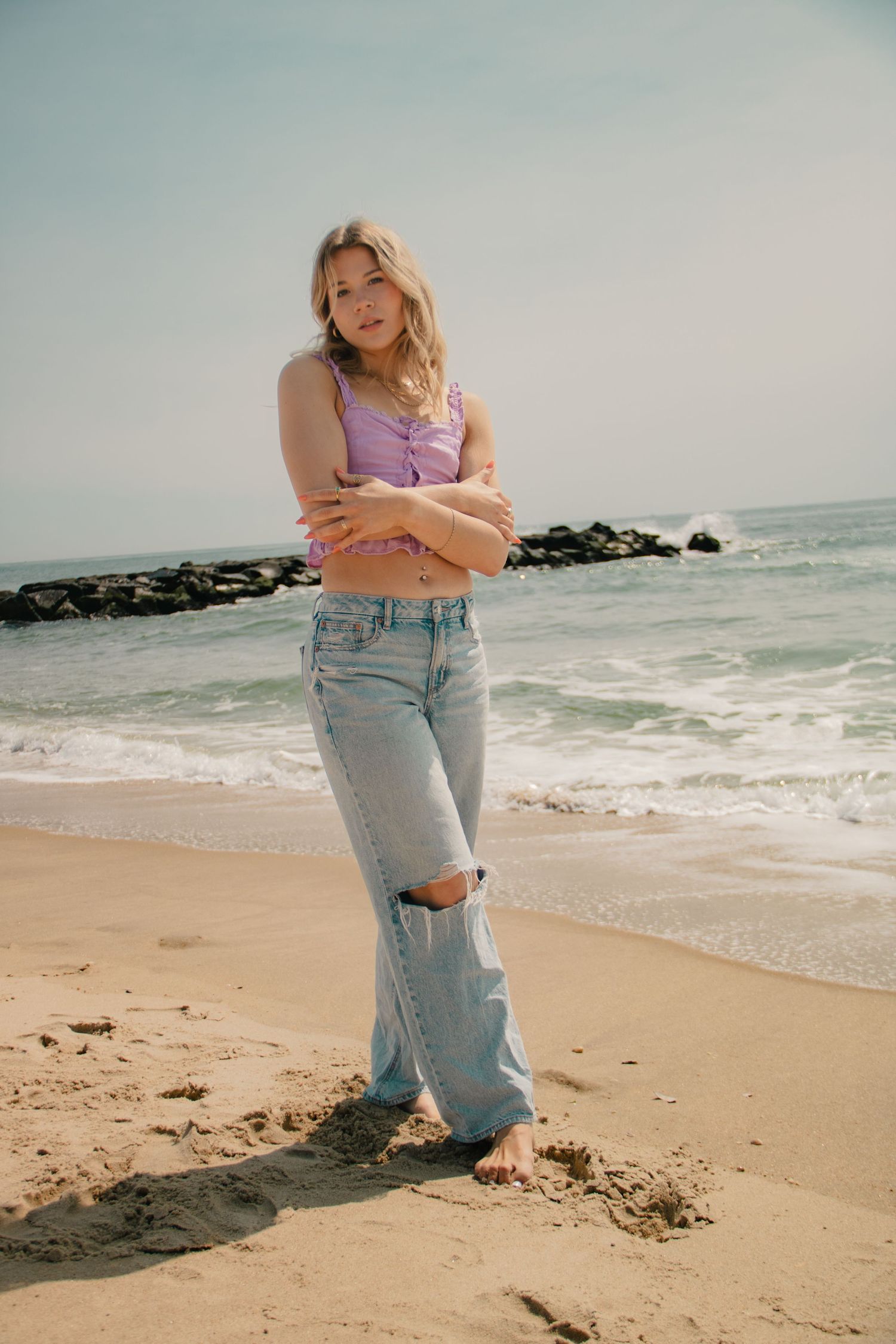 Individual senior session photos at Spring Lake beach New Jersey, Lehigh valley photographer, gorgeous beach senior portraits