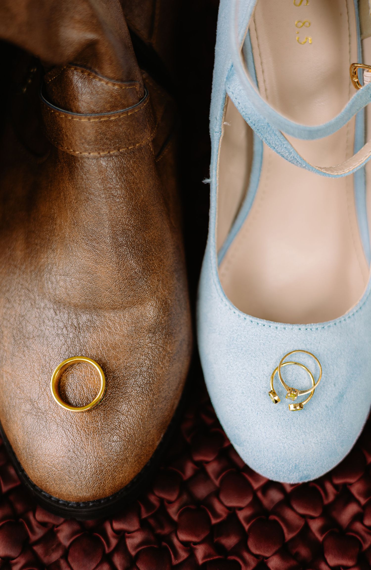 Stunning couples detail photos flat lay rings on shoes close up Lehigh Valley pennsylvania