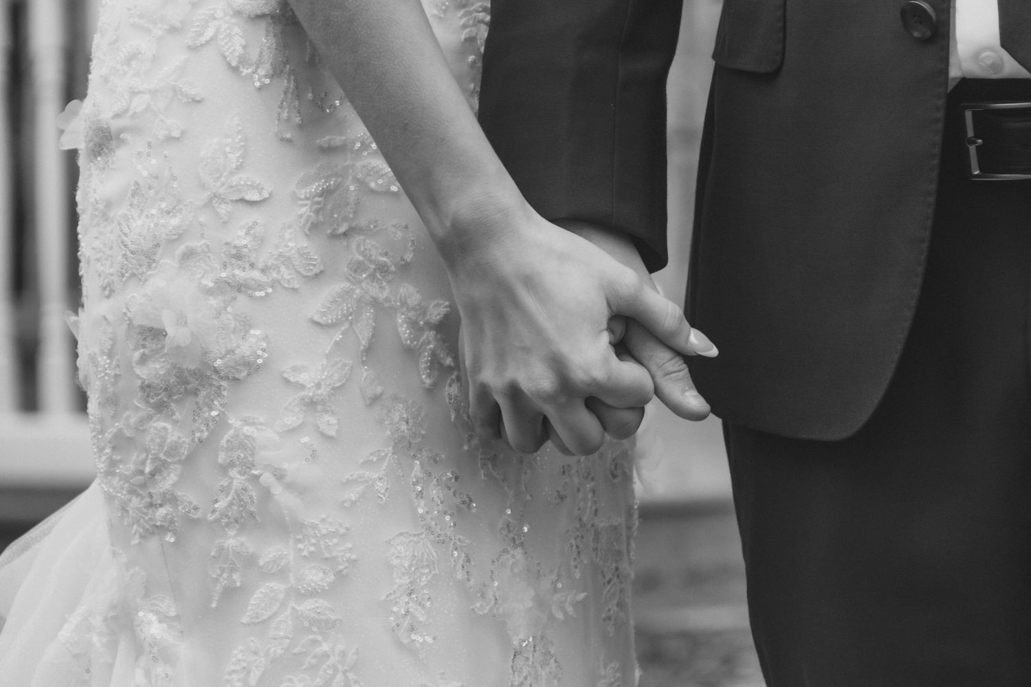 Lehigh Valley wedding photography bride and groom holding hands detail shot black and white photography sweet moments of the day