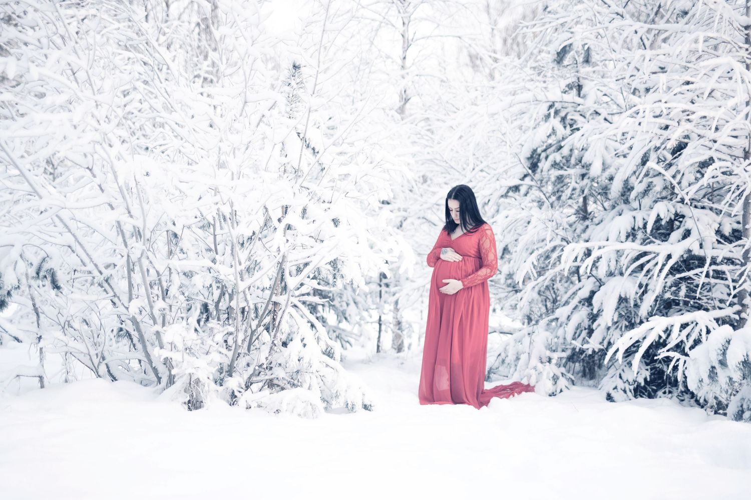 Gravidfotografering i snön