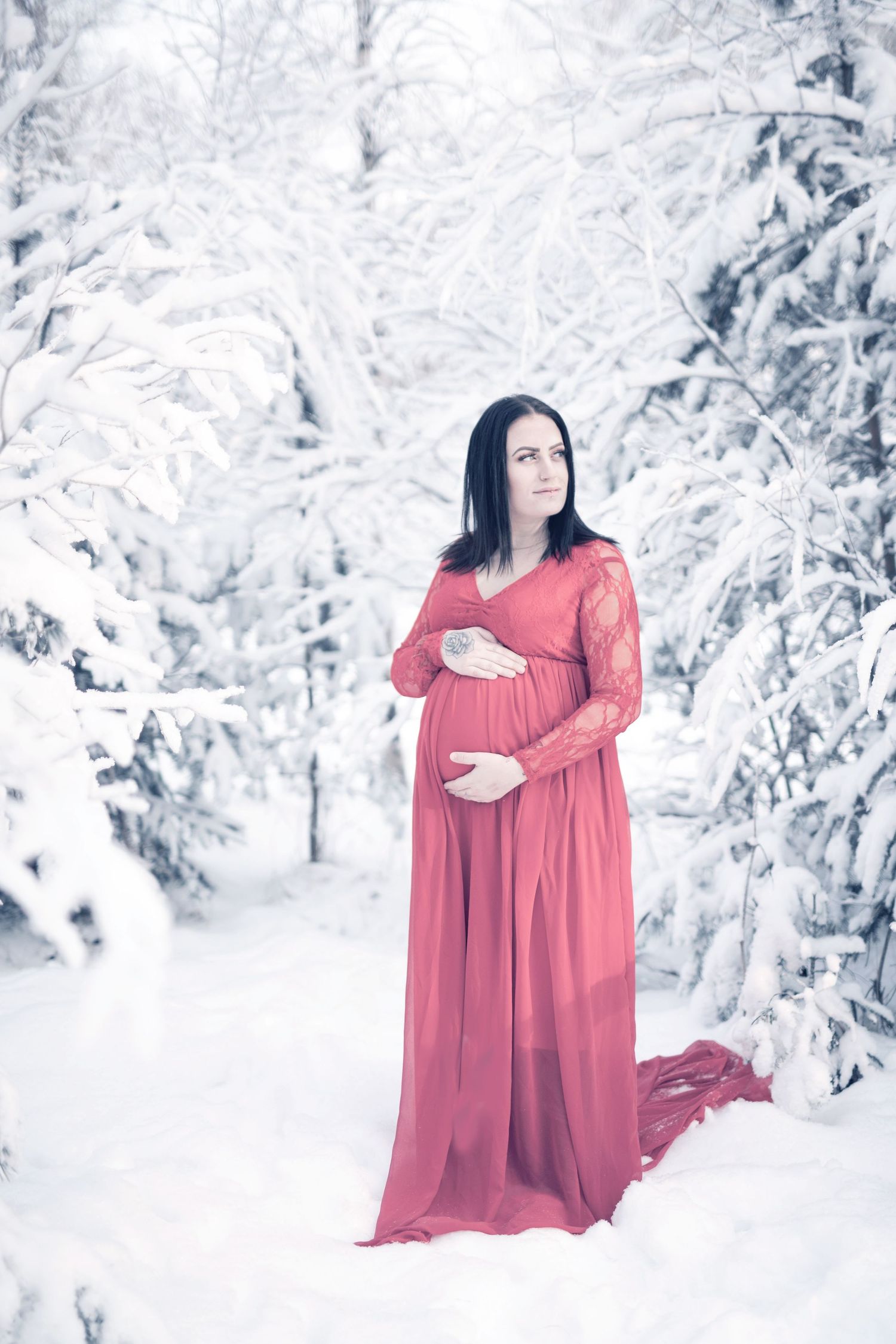 Gravidfotografering i snön