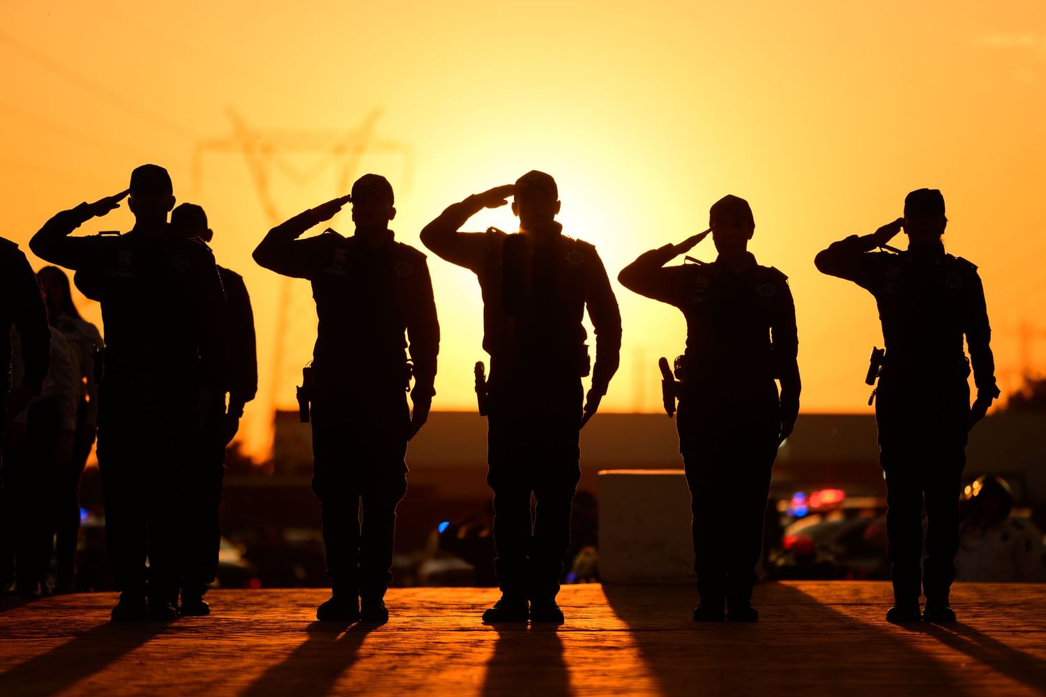 Cops with sunset
