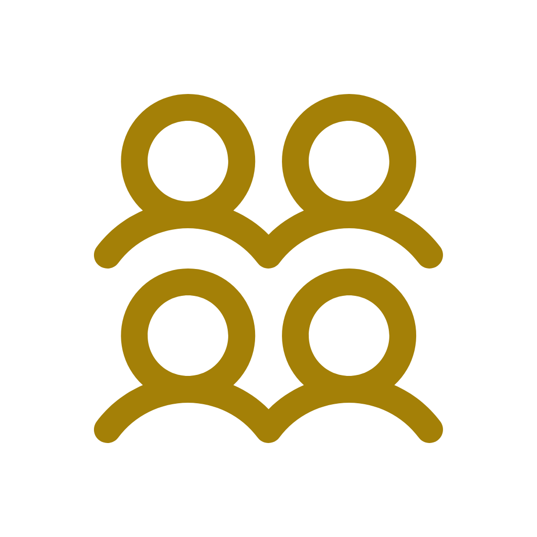 Collection of simple gold emoji-style faces displaying different emotions.
