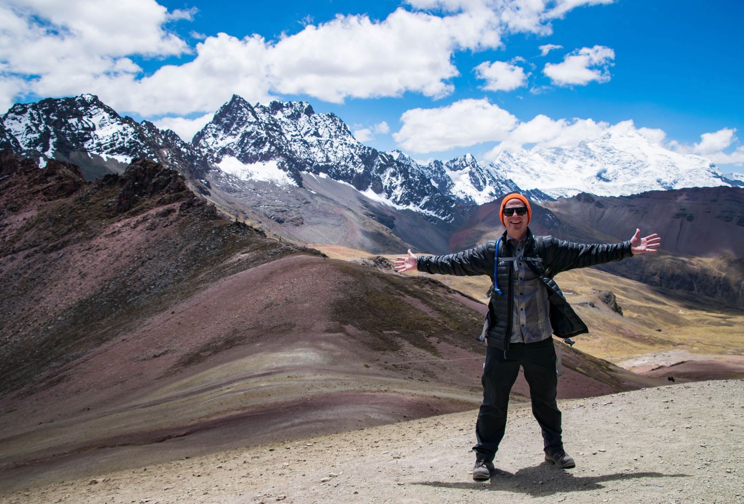 Denver Hospitality, Travel & Tourism photographer Captain Colorado Photography on top of Rainbow Mountain in Peru.