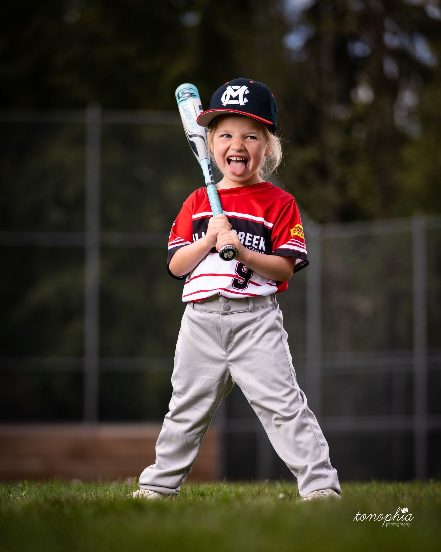 Series of action shots showing a young baseball player in uniform practicing on the field.
