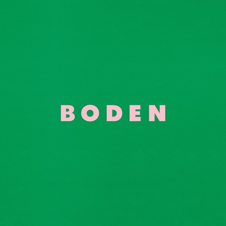 Green background with white Boden logo text.