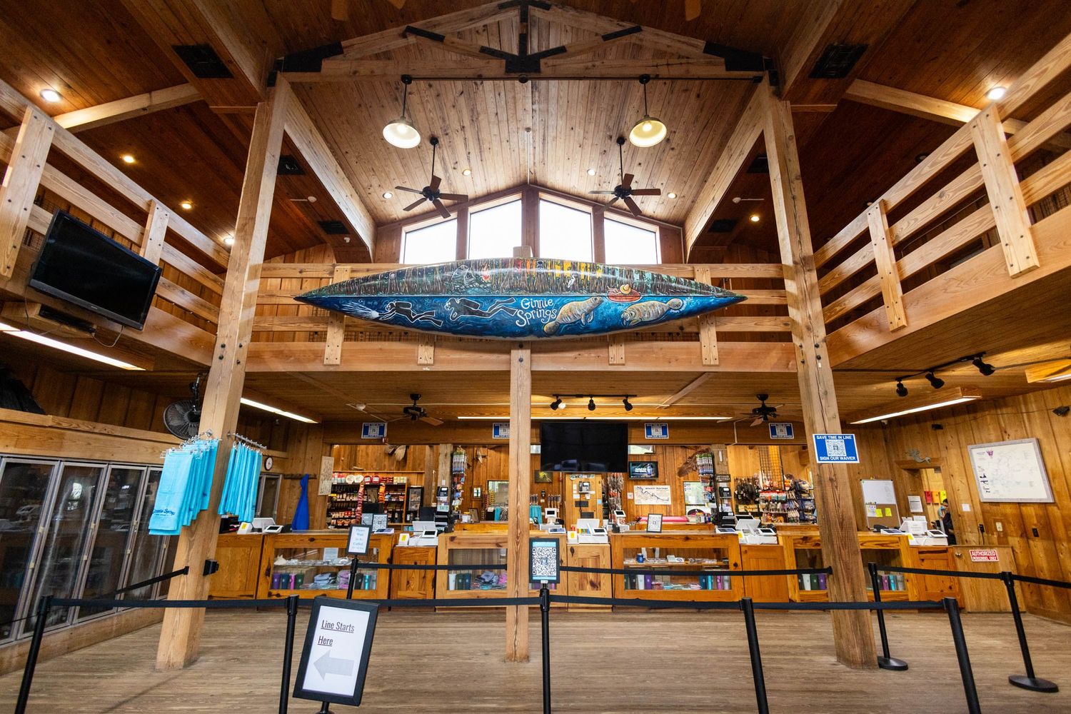 Interior of Ginnie Springs Welcome Center