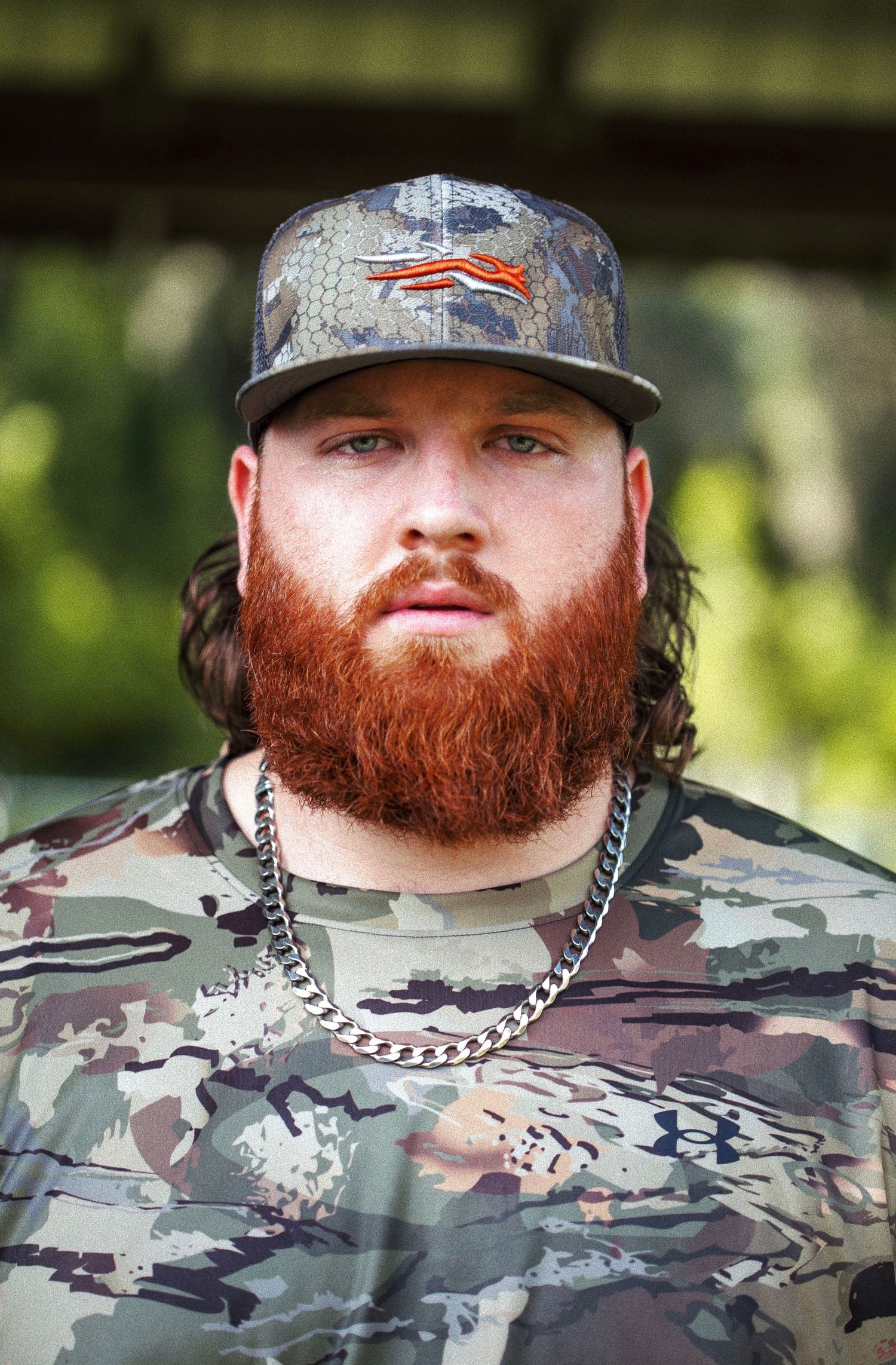 Portrait of a male with camo on