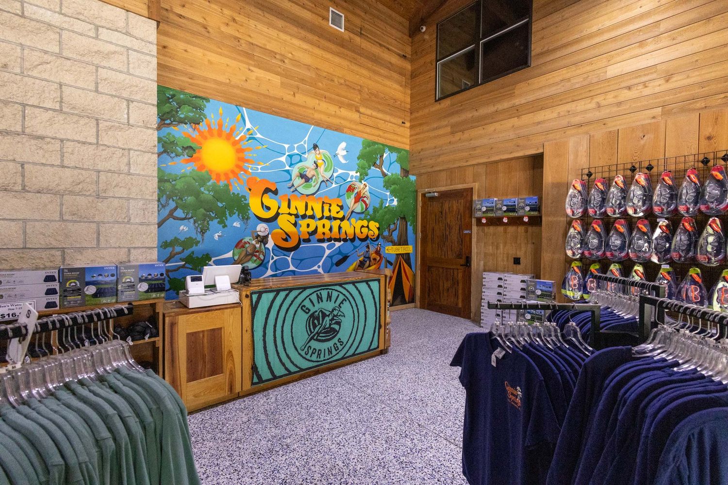 Interior of Ginnie Springs merch shop