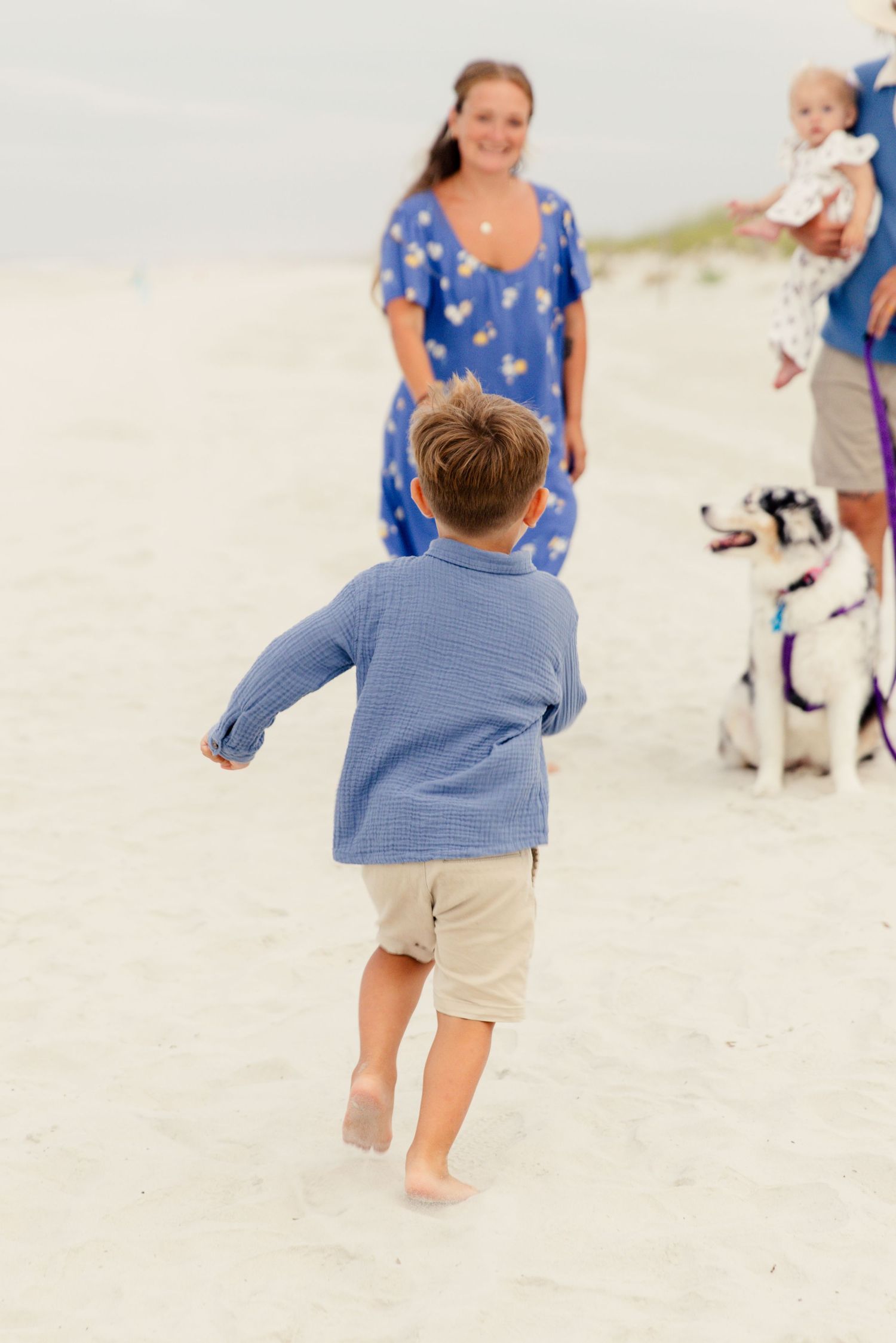 Family portrait on the beach