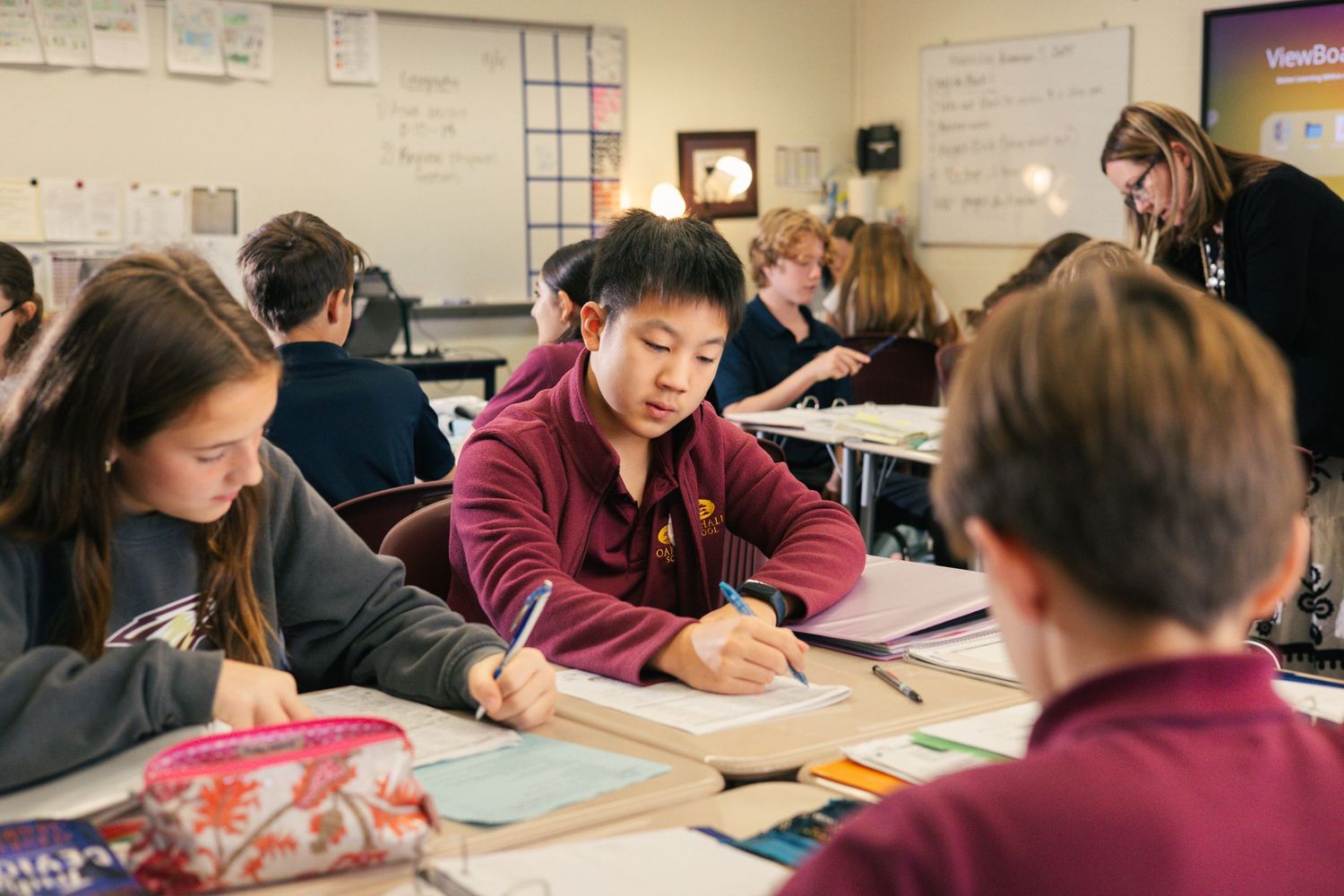Students sitting at desks