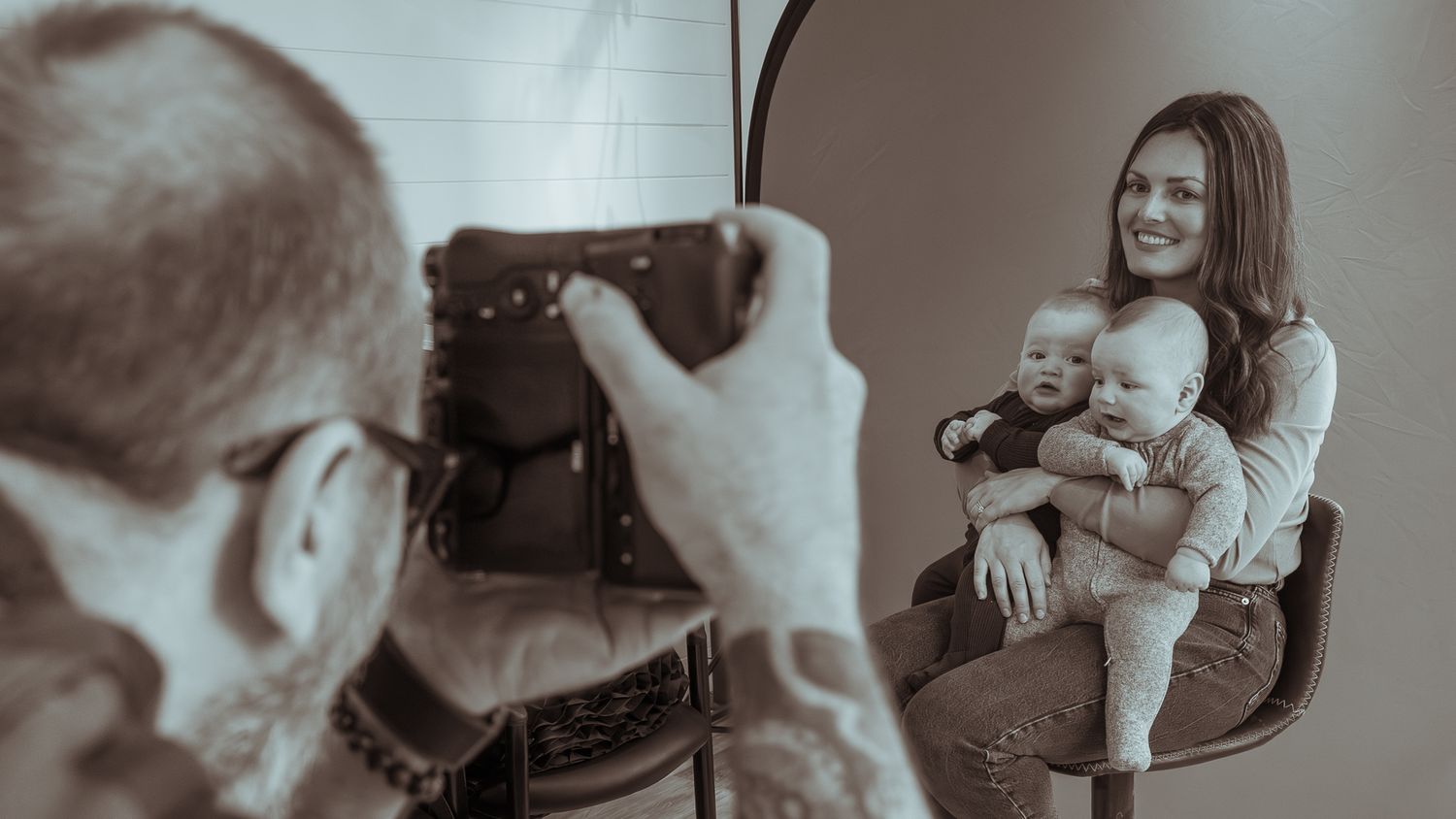 Series of candid family photography moments in black and white. Commercial Photographer in Guelph and surrounding areas