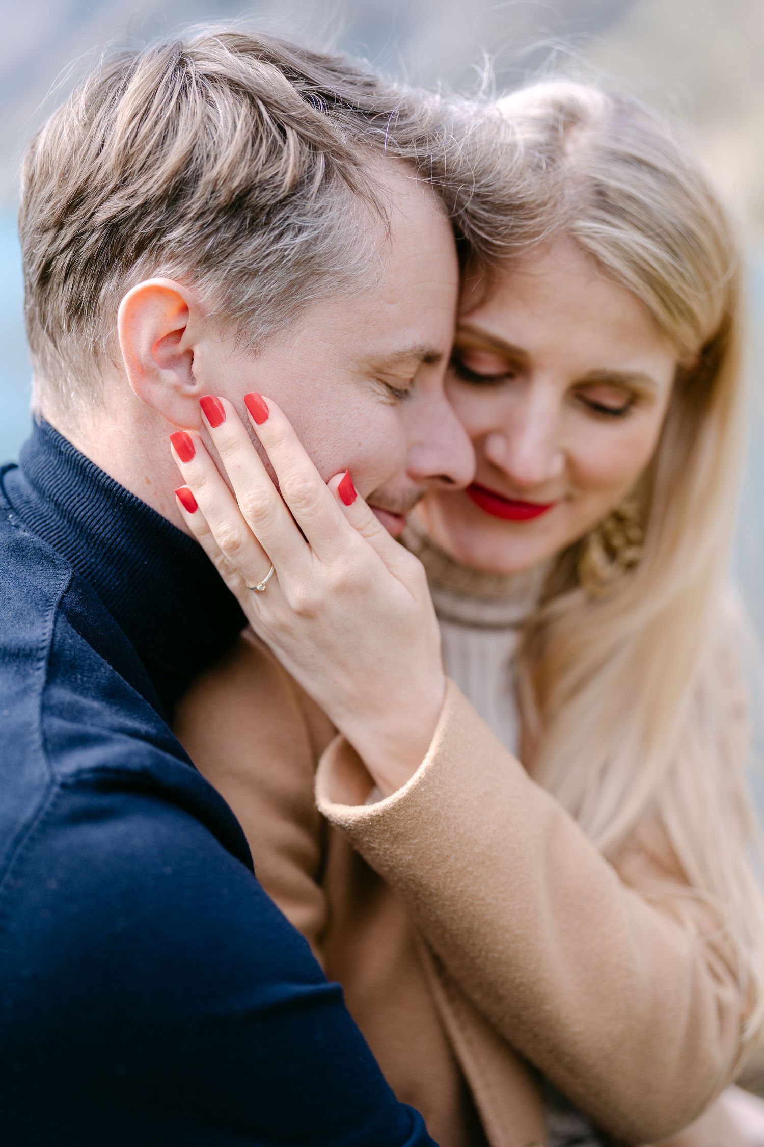 Tender romantic moments captured in soft focus with delicate expressions and gestures.