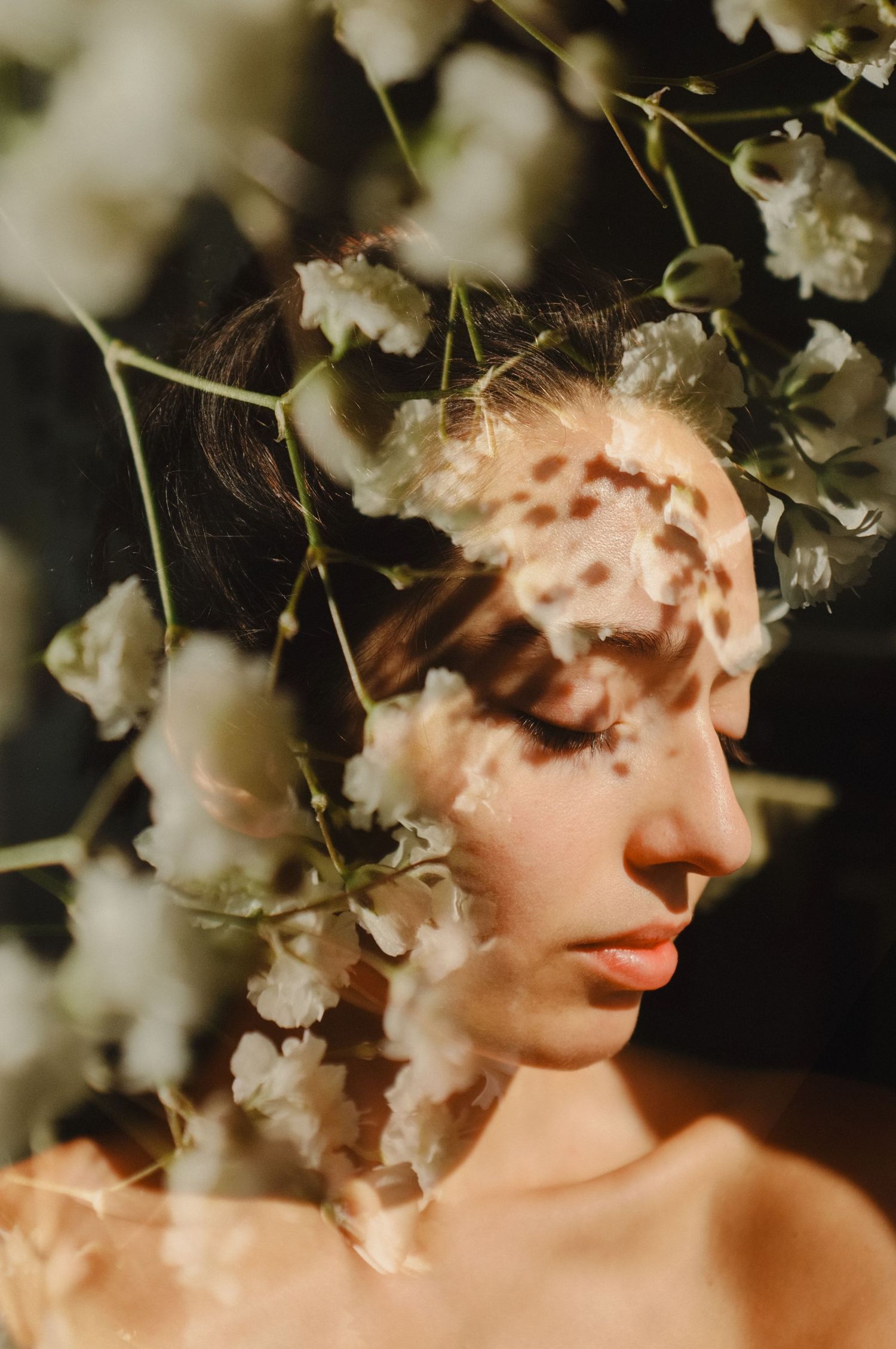 autoportrait aux fleurs