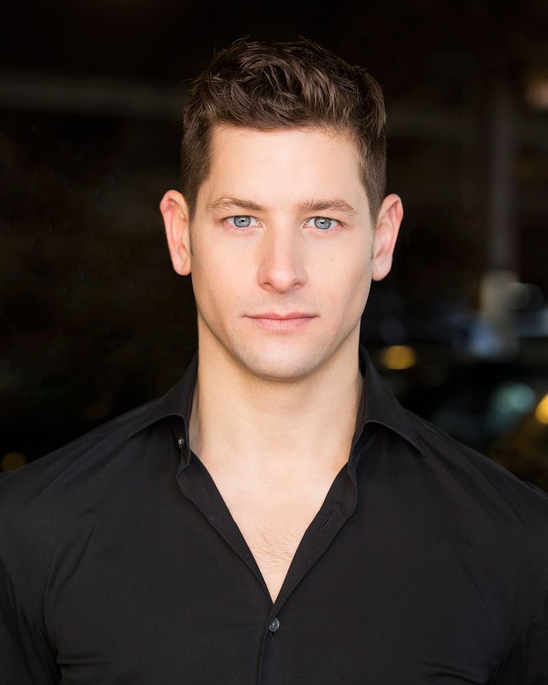 Professional headshot series in black button-down shirt.